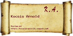Kocsis Arnold névjegykártya