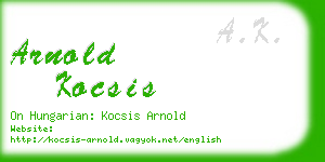 arnold kocsis business card